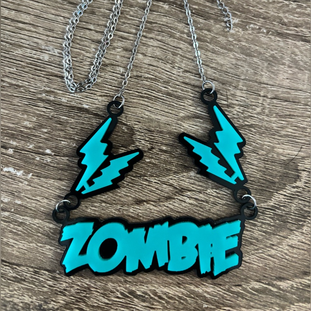 SOLD Zombie Lightning Bolt Necklace